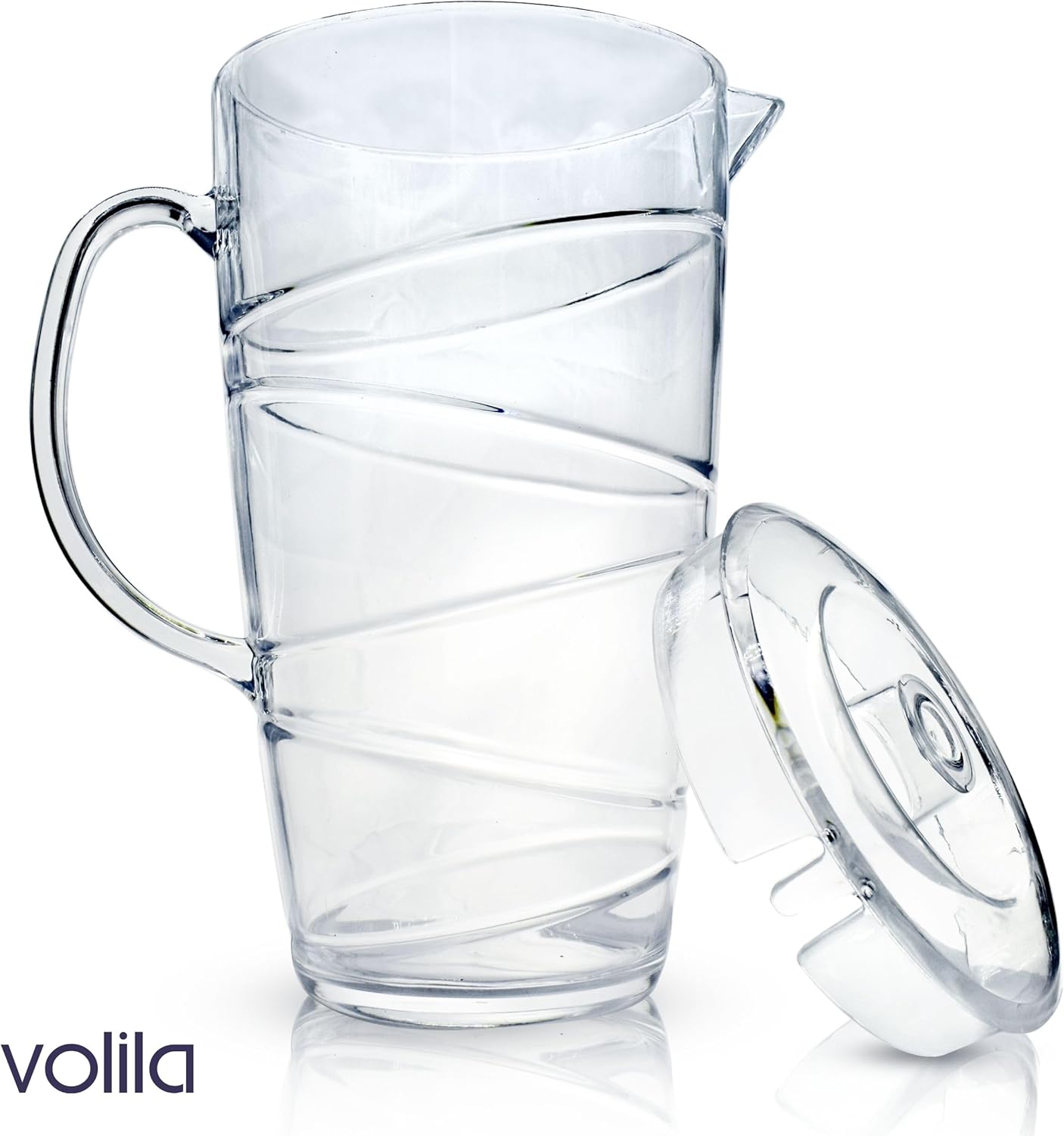 Jug Pitcher Vented Spout with Lid - Pimms, Summer Juices, Picnics and BBQ Garden Parties - Clear Design
