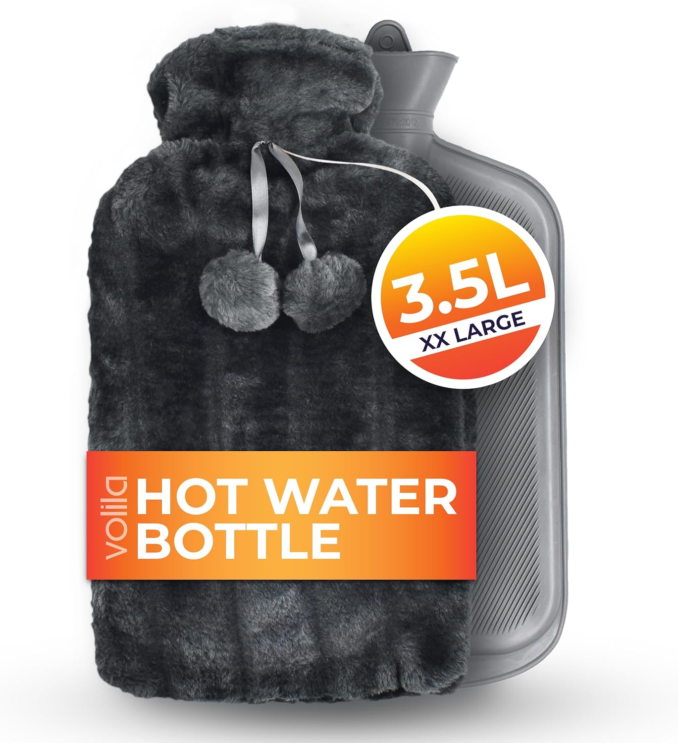 volila Hot Water Bottle - Soft Covered Hot Water Bottle, Hot Water Bag with Faux Fur Cover - Wonderful Gifts for Women Use Hot or Cold Water for Pain Relief