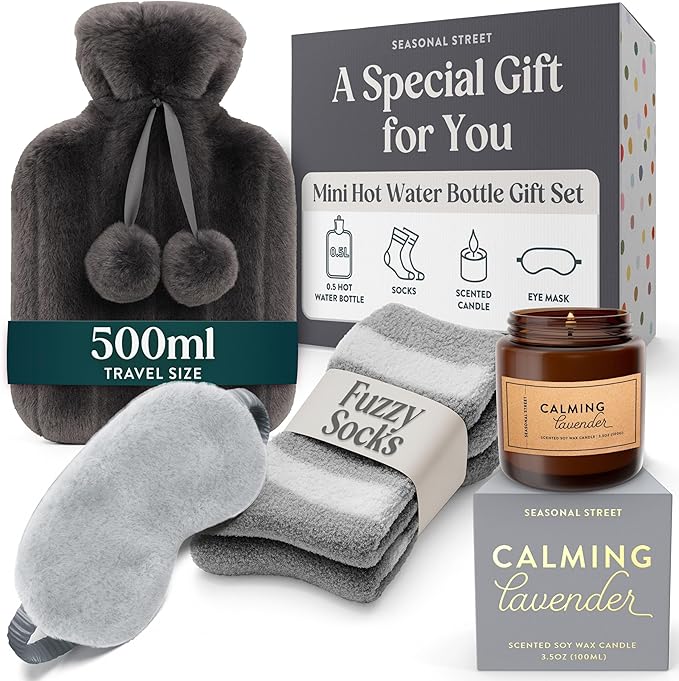 Hot Water Bottle Gift Set - Xmas Gifts for Women - Christmas Gifts for Her