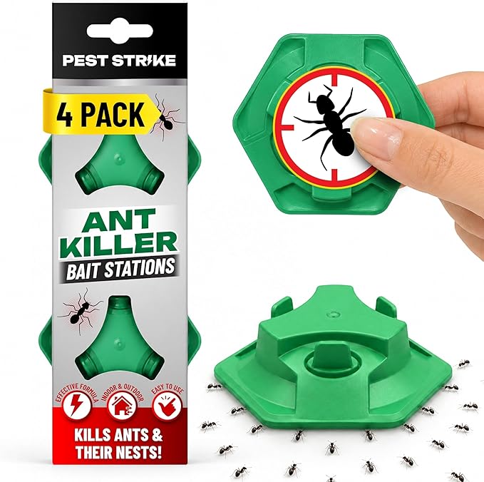 Ant Bait Station - Ready to Use Ant Traps to Destroy Ants and Nest - Neat, Clean and Easy to Use Ant Stop Bait Station for Indoor and Outdoor