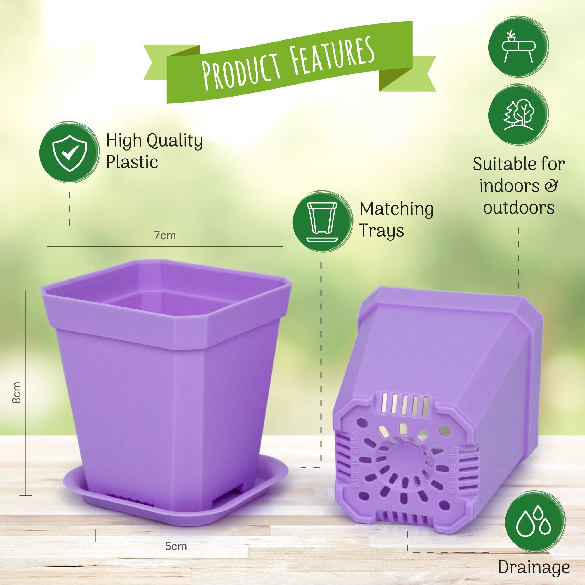 Small Decorative Square Plant Pots - 15 Pack