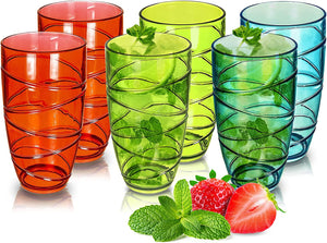 Acrylic Glasses Colour 6pack Main Image
