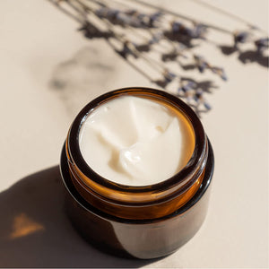 Cosmetic Jar Brown Background