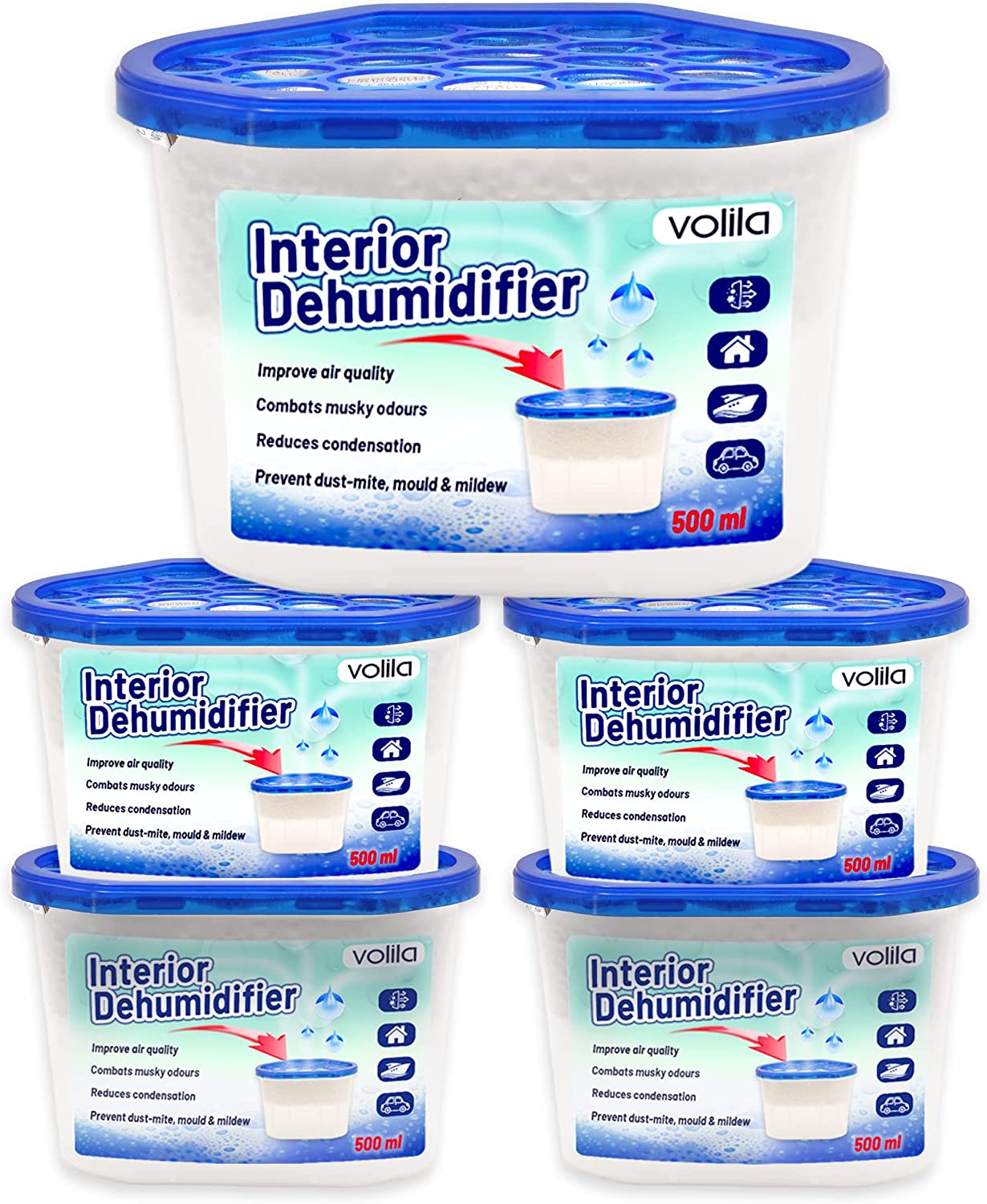 Disposable Dehumidifiers for Home 500ml Condensation Remover Moisture Absorber
