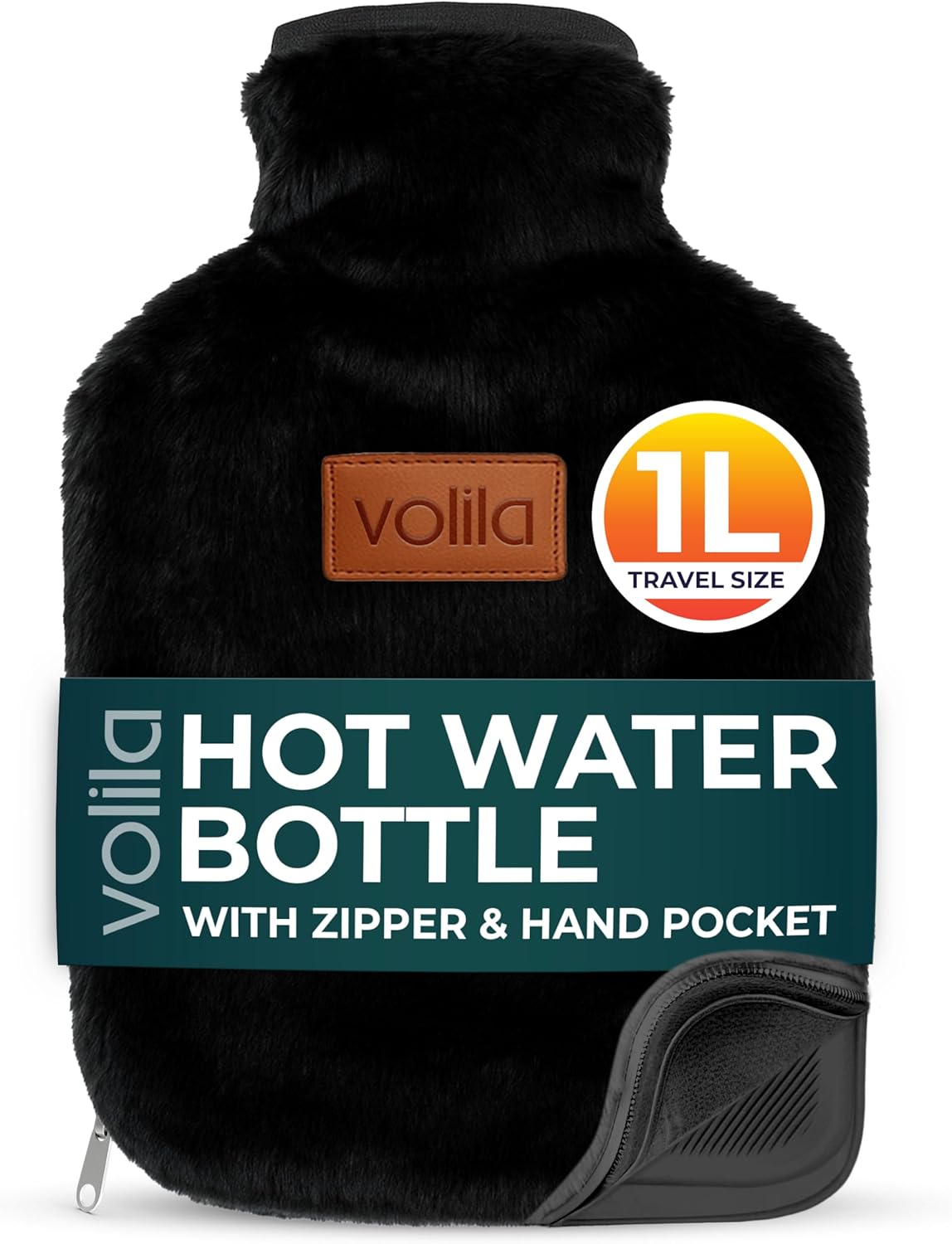 volila Hot Water Bottle - Soft Covered Hot Water Bottle, Hot Water Bag with Faux Fur Cover - Wonderful Gifts for Women Use Hot or Cold Water for Pain Relief