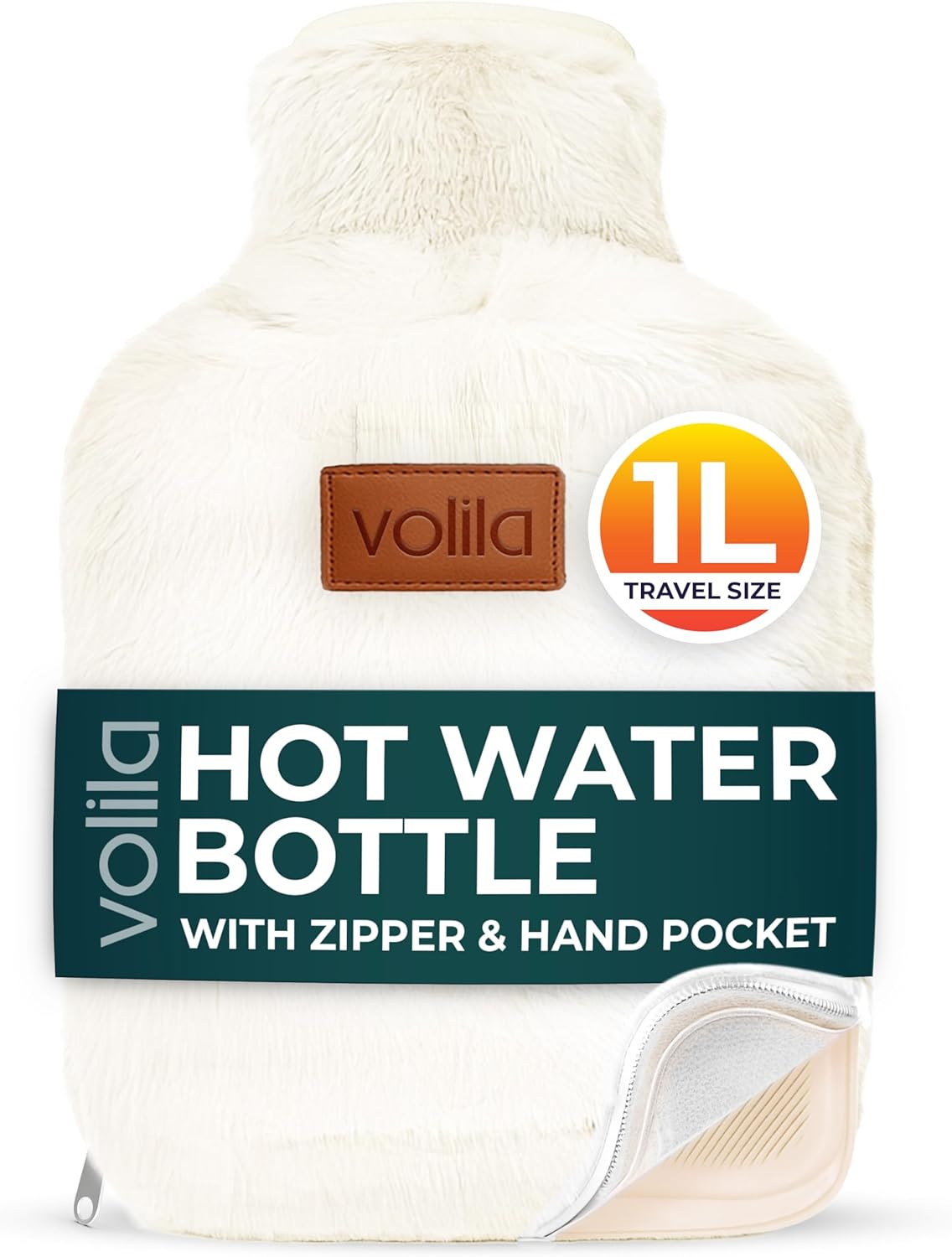 volila Hot Water Bottle - Soft Covered Hot Water Bottle, Hot Water Bag with Faux Fur Cover - Wonderful Gifts for Women Use Hot or Cold Water for Pain Relief