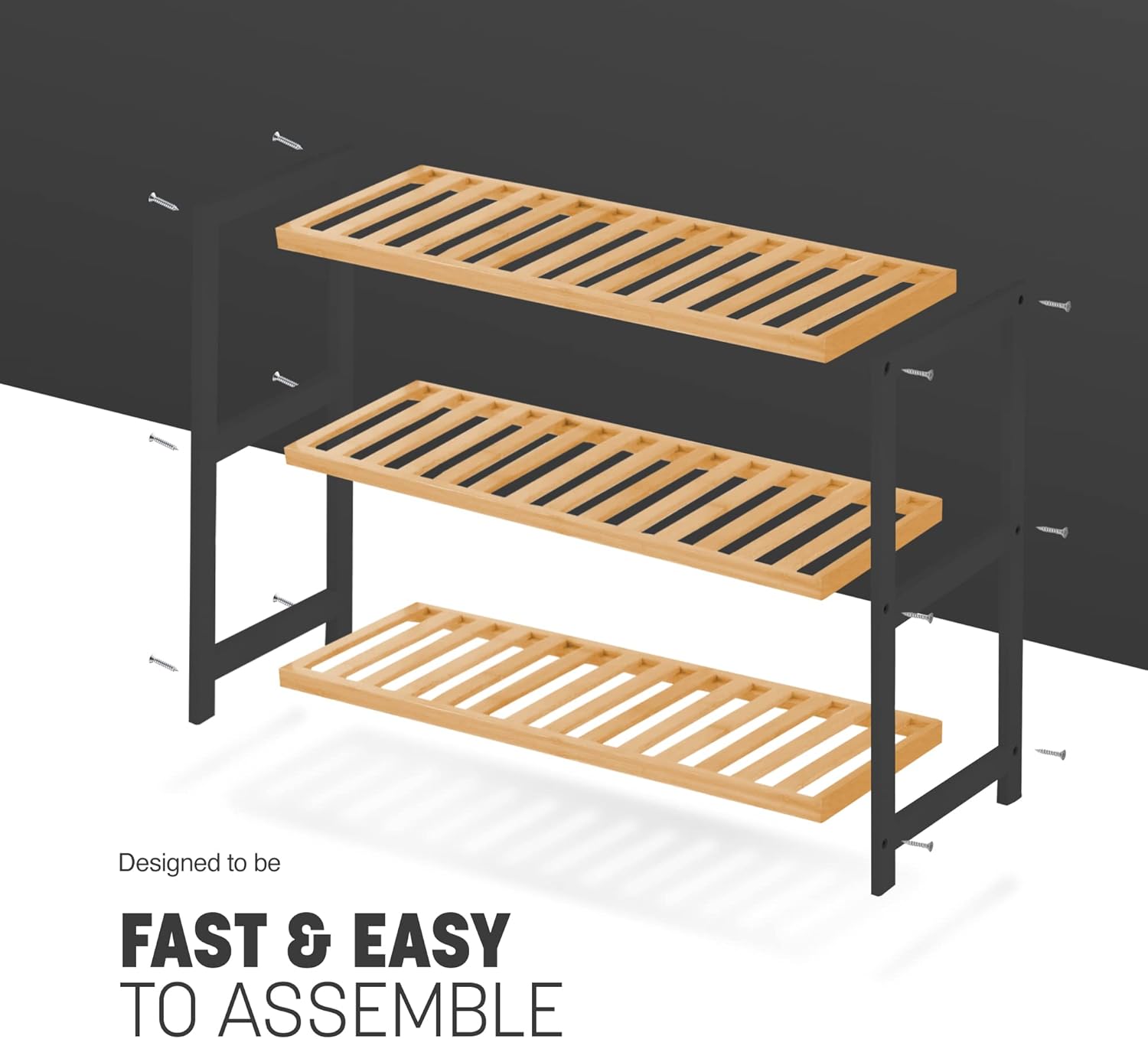 Bamboo Premium Shoe Rack 12 Pairs Capacity Multipurpose Shelf