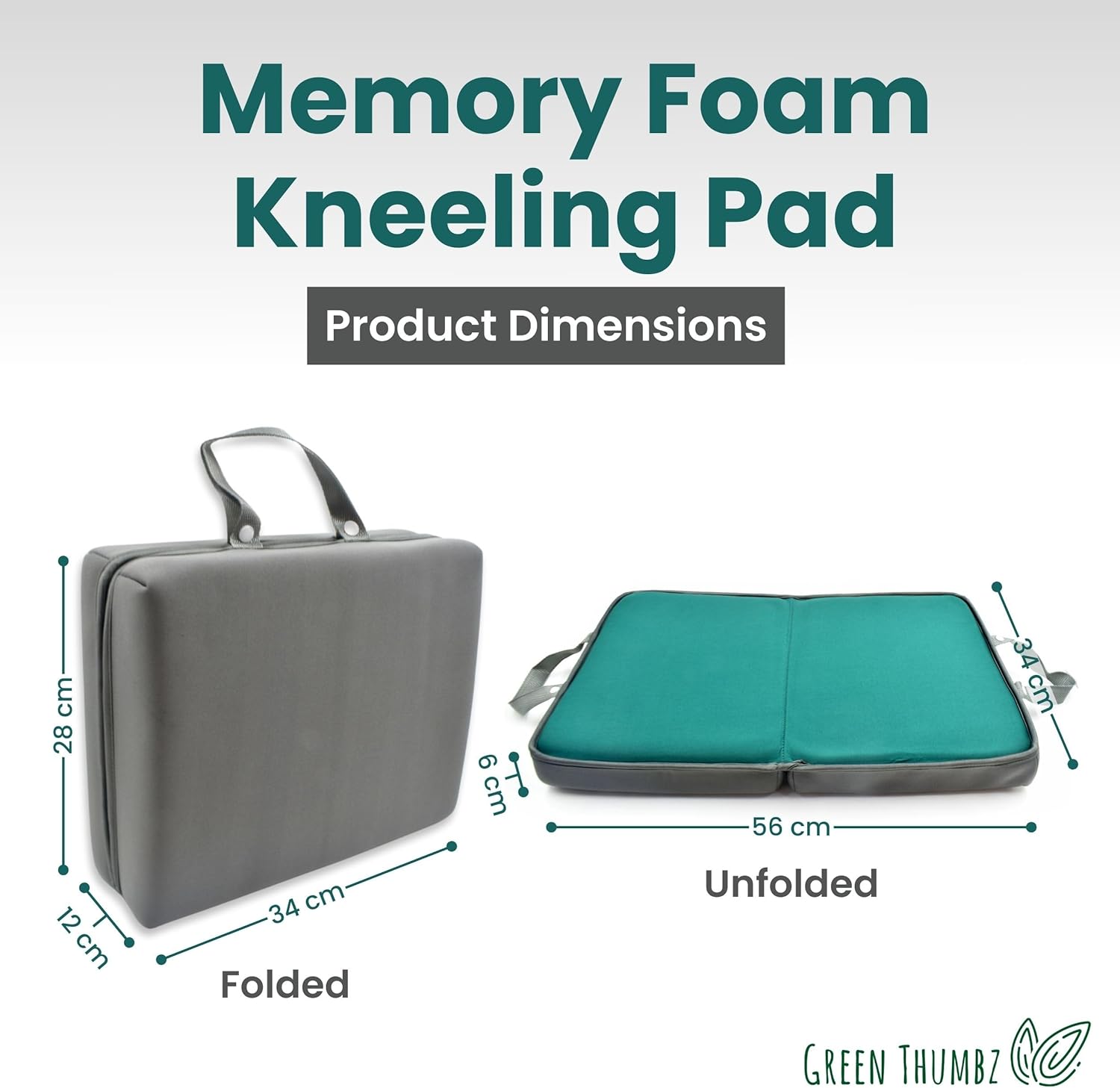 Kneeling Pad - 1 Pack Foldable Memory Foam Kneeling Pad with Carry Handle and Zipper - Portable Green Kneeling Cushion for Gardening, Exercise, and House Repairs