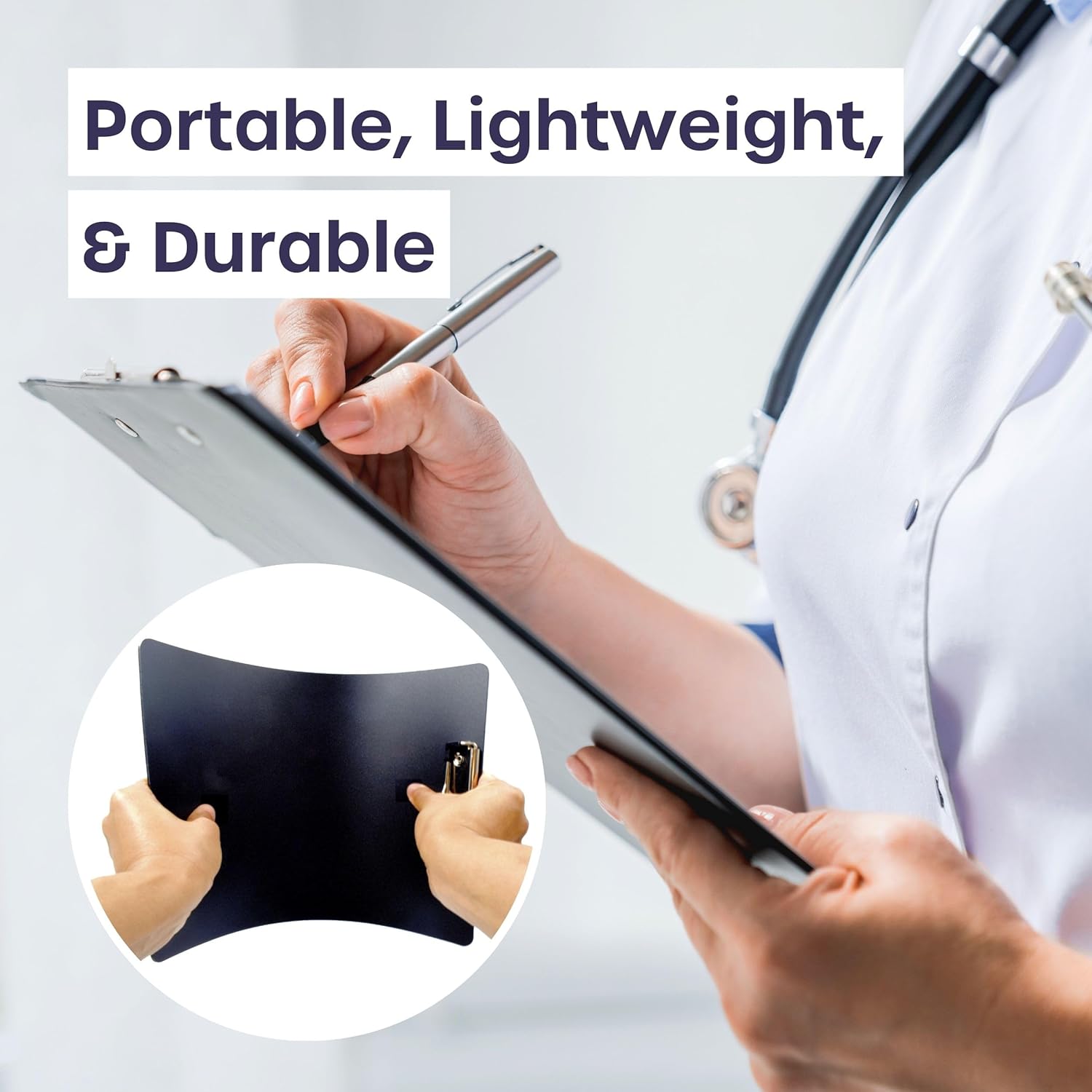 volila Clipboard A4-6 Pack Black Portable Clipboards to Organize and Protect Documents from Damage - Lightweight Clip Boards A4 with Secure Holder for Office, School, Hospital and Construction Sites