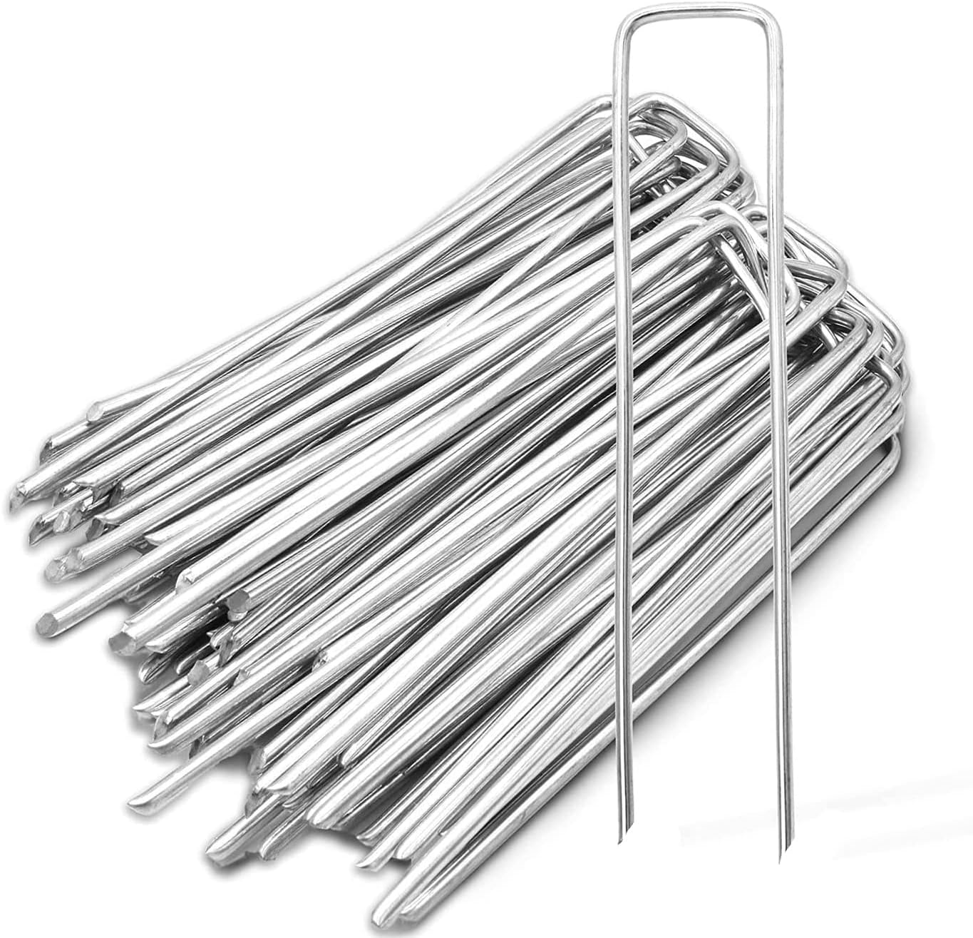 Garden Pegs - Anti-Rust Weed Membrane Pegs - Galvanised Garden Pegs for Weed Control Membrane, Artificial Grass, Garden Fleece or Garden Netting