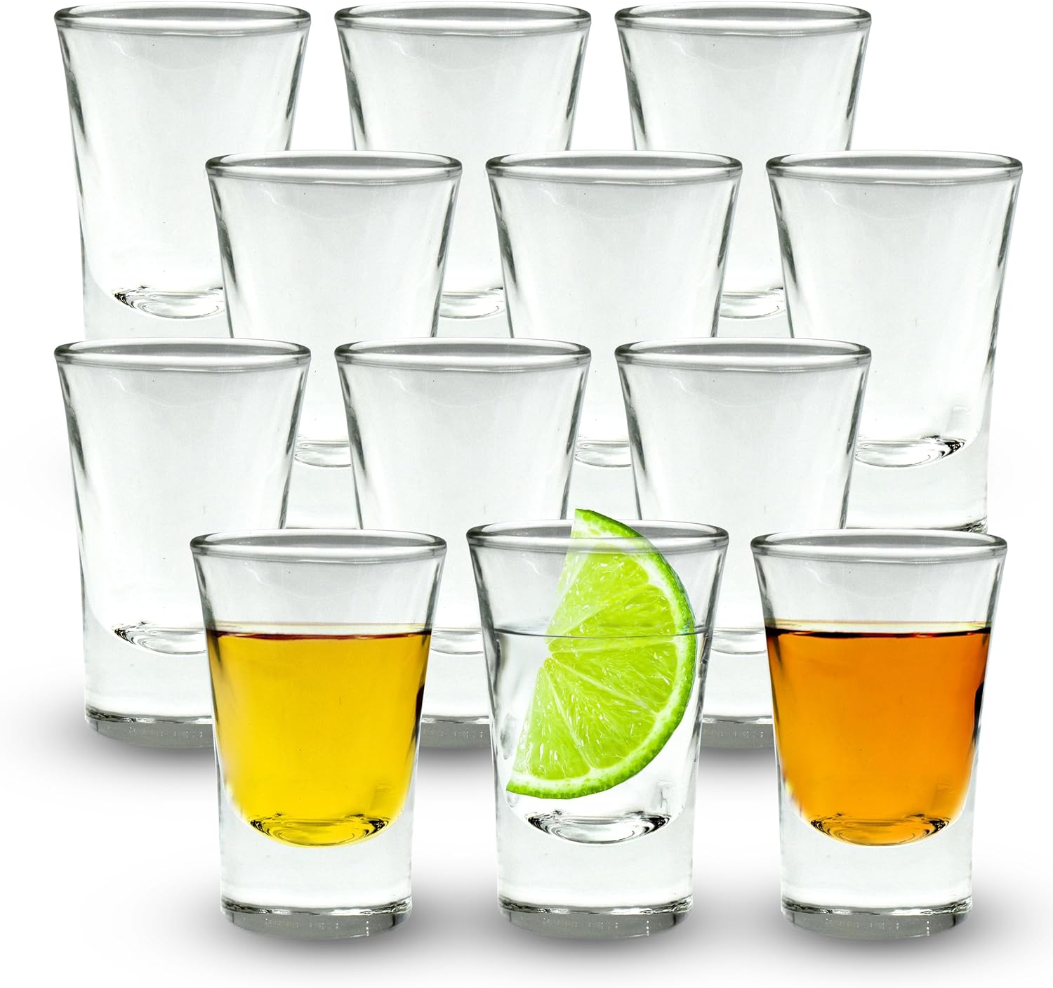 volila Shot Glasses - Heavy Base Shot Glasses - Small Shot Glasses for Jager Bomb Shots, Jello Shots, Tequila Shot Glasses and Bar Glassware Drinking Shots
