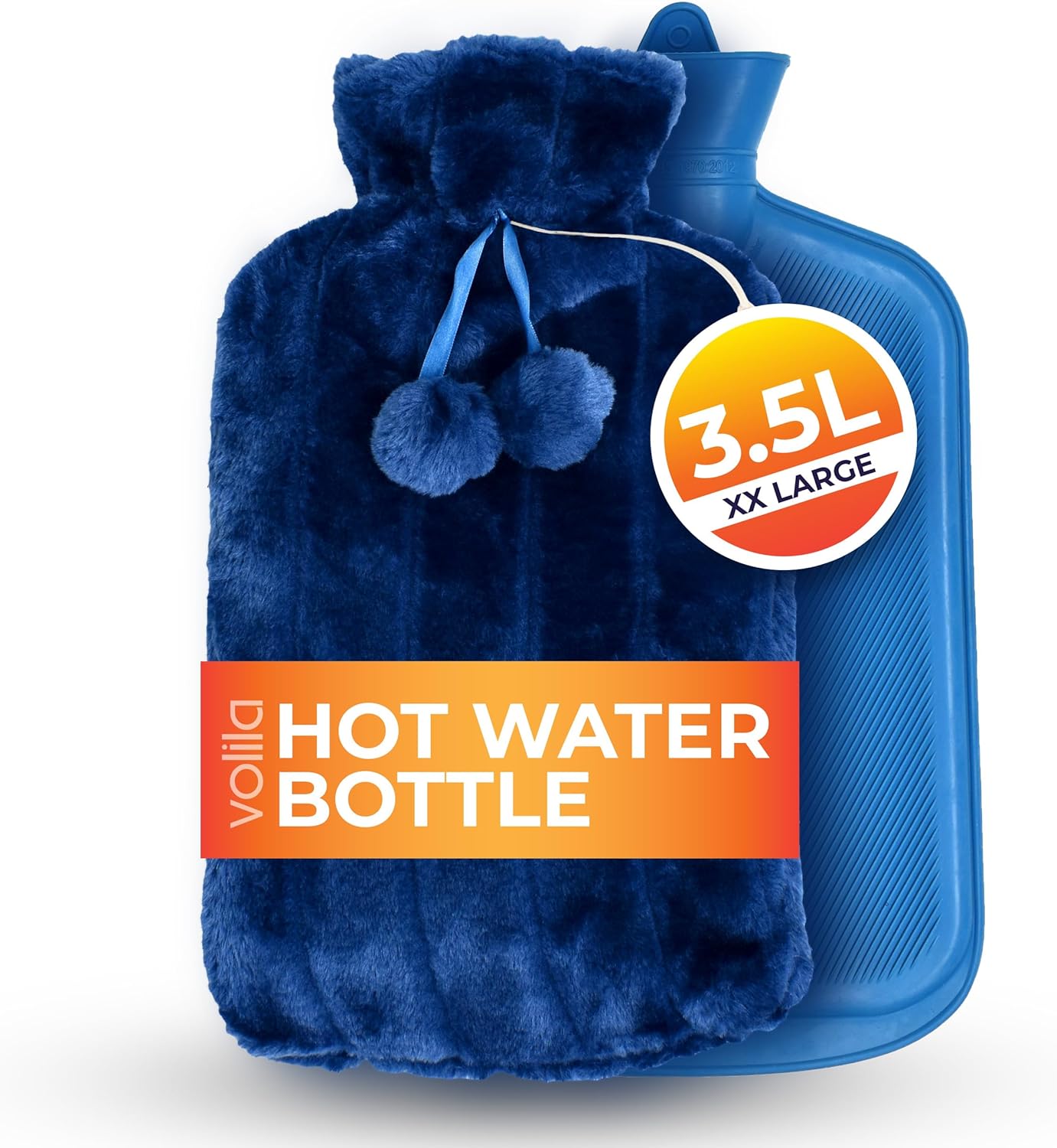 volila Hot Water Bottle - Soft Covered Hot Water Bottle, Hot Water Bag with Faux Fur Cover - Wonderful Gifts for Women Use Hot or Cold Water for Pain Relief