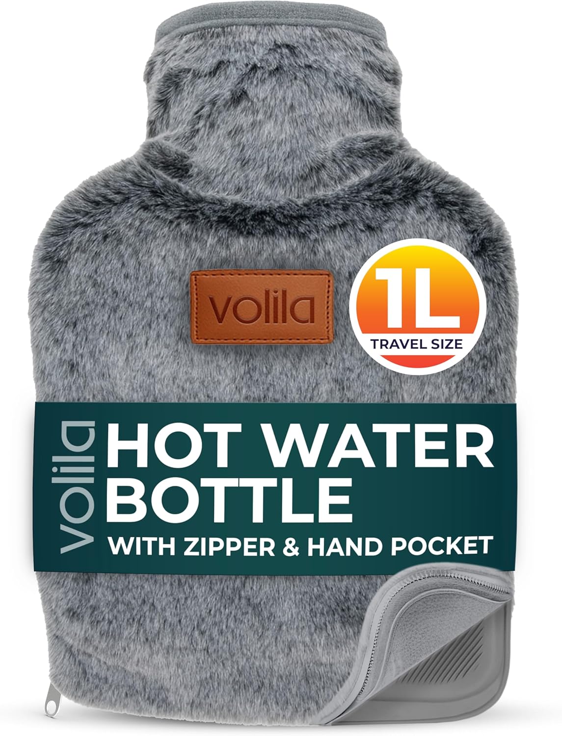volila Hot Water Bottle - Soft Covered Hot Water Bottle, Hot Water Bag with Faux Fur Cover - Wonderful Gifts for Women Use Hot or Cold Water for Pain Relief