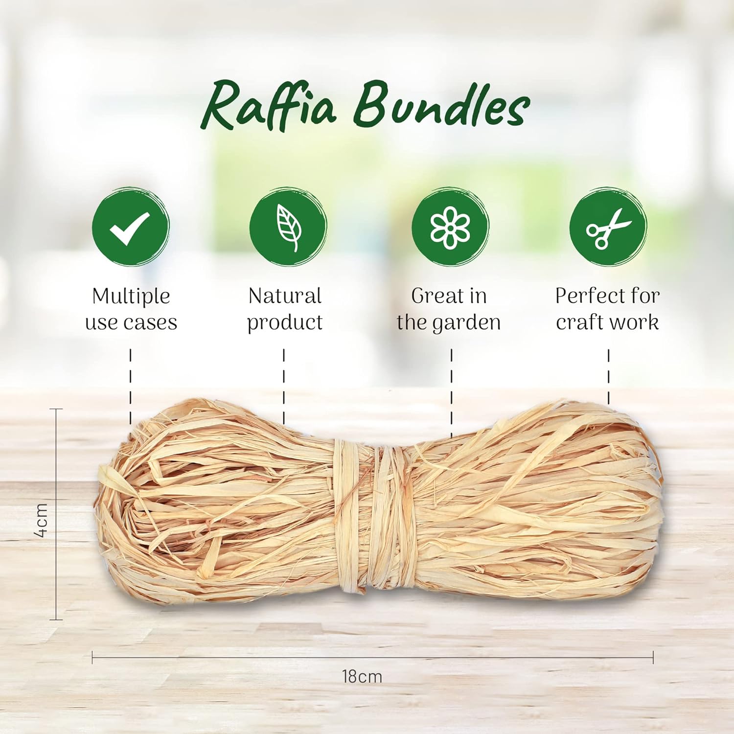 Raffia Ribbon - 50g Raffia Yarn for DIY Crafting, Gift Wrapping and Flower Arrangements - Explore Your Creativity and Decorate Your Home with Brown Raffia
