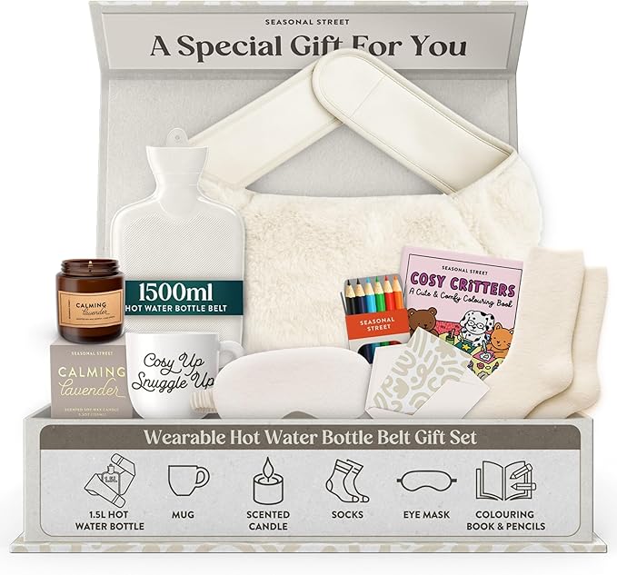 Hot Water Bottle Gift Set - Xmas Gifts for Women - Christmas Gifts for Her