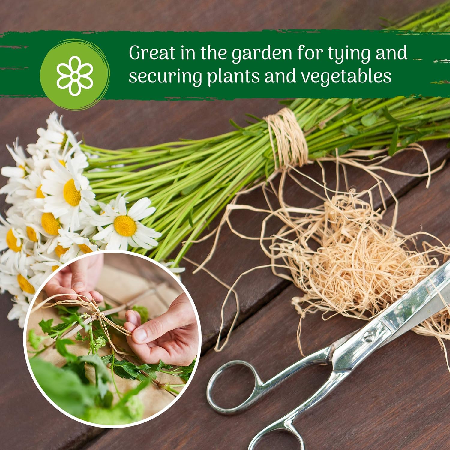 Raffia Ribbon - 50g Raffia Yarn for DIY Crafting, Gift Wrapping and Flower Arrangements - Explore Your Creativity and Decorate Your Home with Brown Raffia