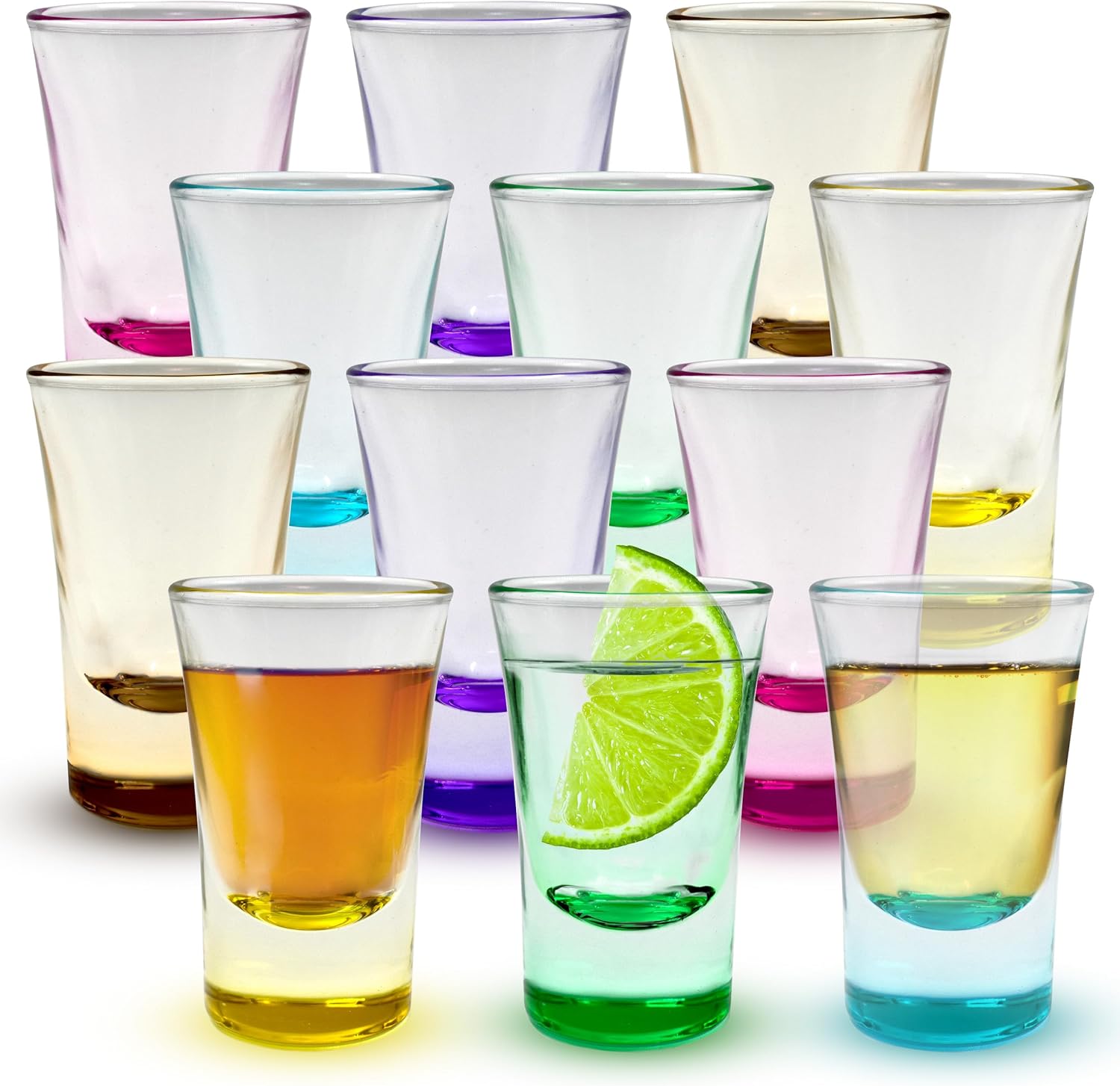 volila Shot Glasses - Heavy Base Shot Glasses - Small Shot Glasses for Jager Bomb Shots, Jello Shots, Tequila Shot Glasses and Bar Glassware Drinking Shots