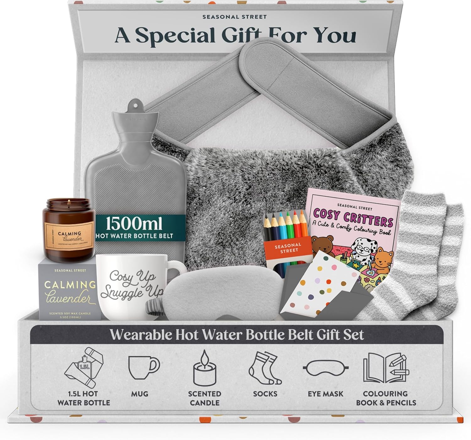 Hot Water Bottle Gift Set - Xmas Gifts for Women - Christmas Gifts for Her