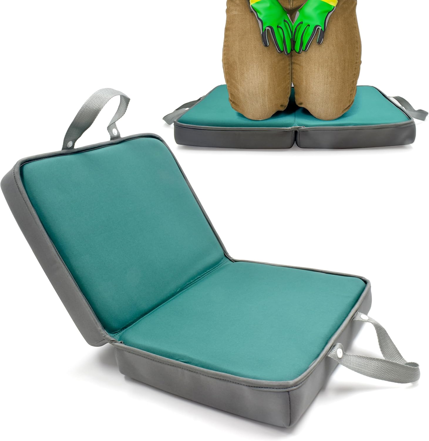 Kneeling Pad - 1 Pack Foldable Memory Foam Kneeling Pad with Carry Handle and Zipper - Portable Green Kneeling Cushion for Gardening, Exercise, and House Repairs