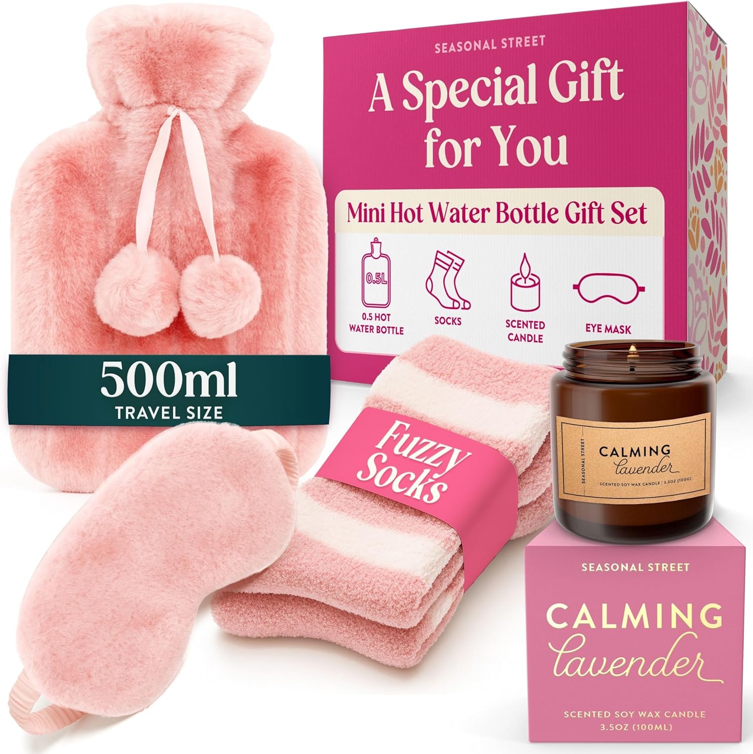 Hot Water Bottle Gift Set - Xmas Gifts for Women - Christmas Gifts for Her