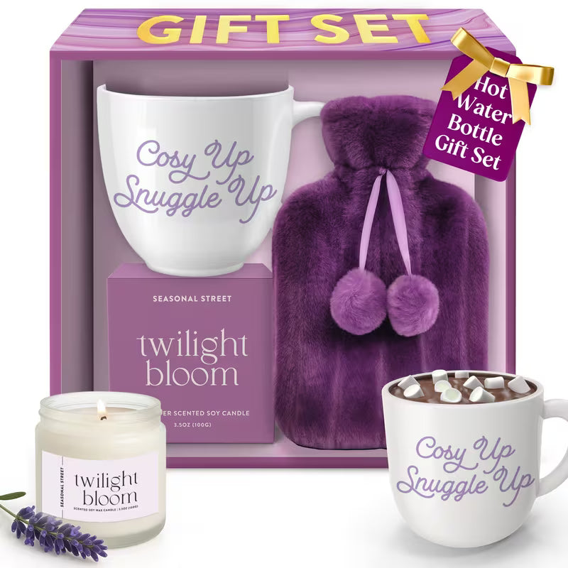 Birthday / Christmas Gift Set For Women, Mum, Her, Friend, Sister, Mothers Day Gifts, - Mug, 0.5L Hot Water Bottle, Scented Candle