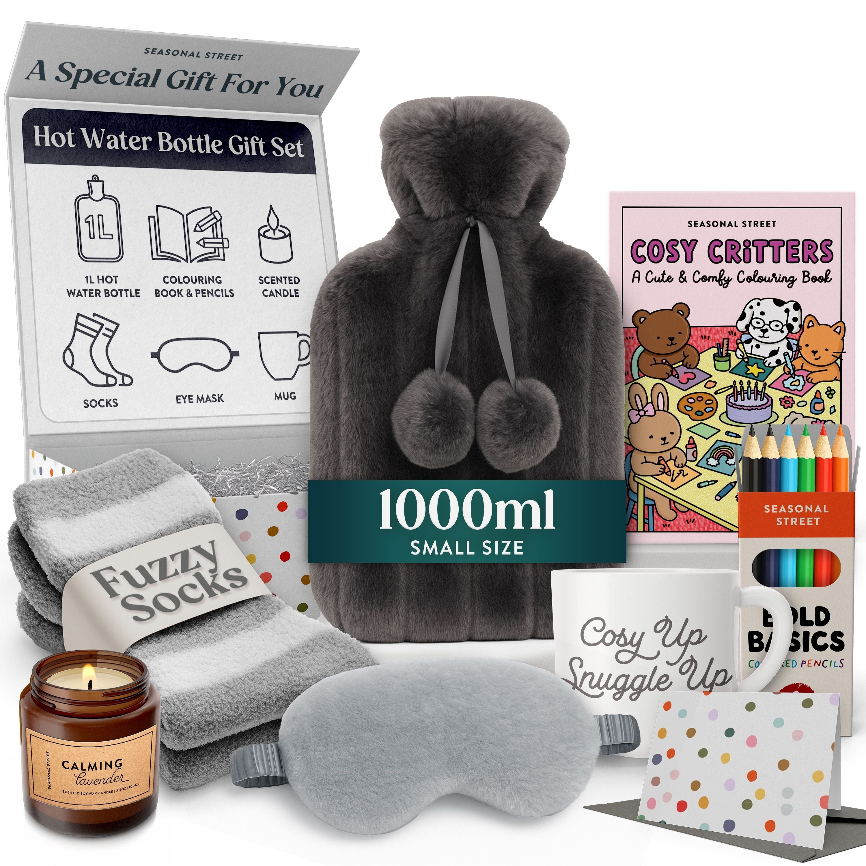 Hot Water Bottle Gift Set - Xmas Gifts for Women - Christmas Gifts for Her