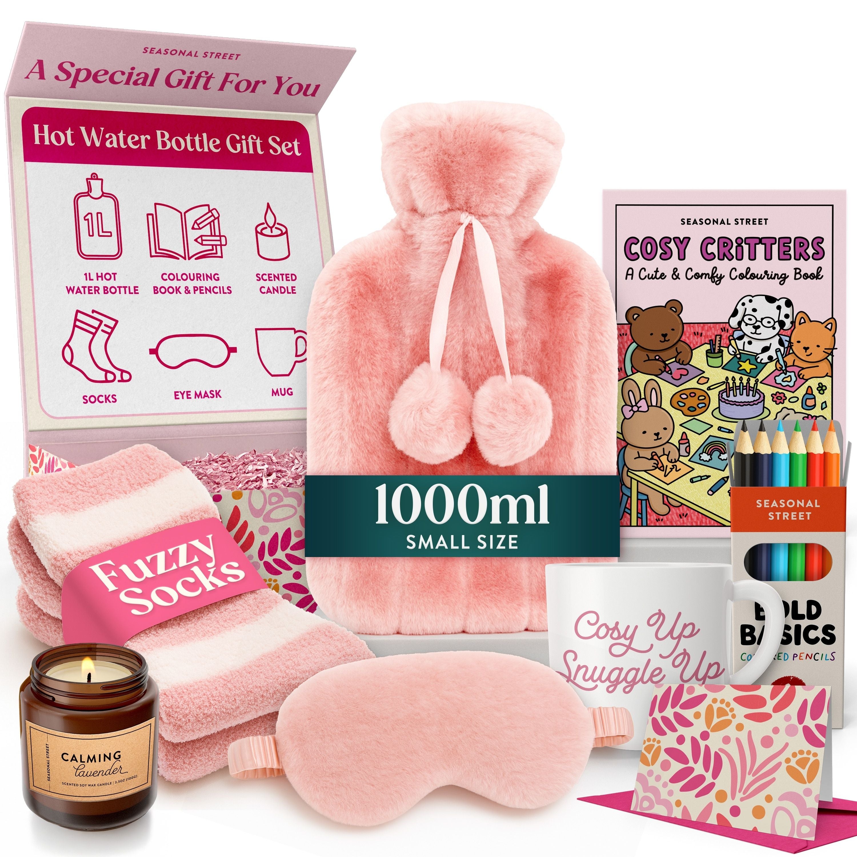 Hot Water Bottle Gift Set - Xmas Gifts for Women - Christmas Gifts for Her