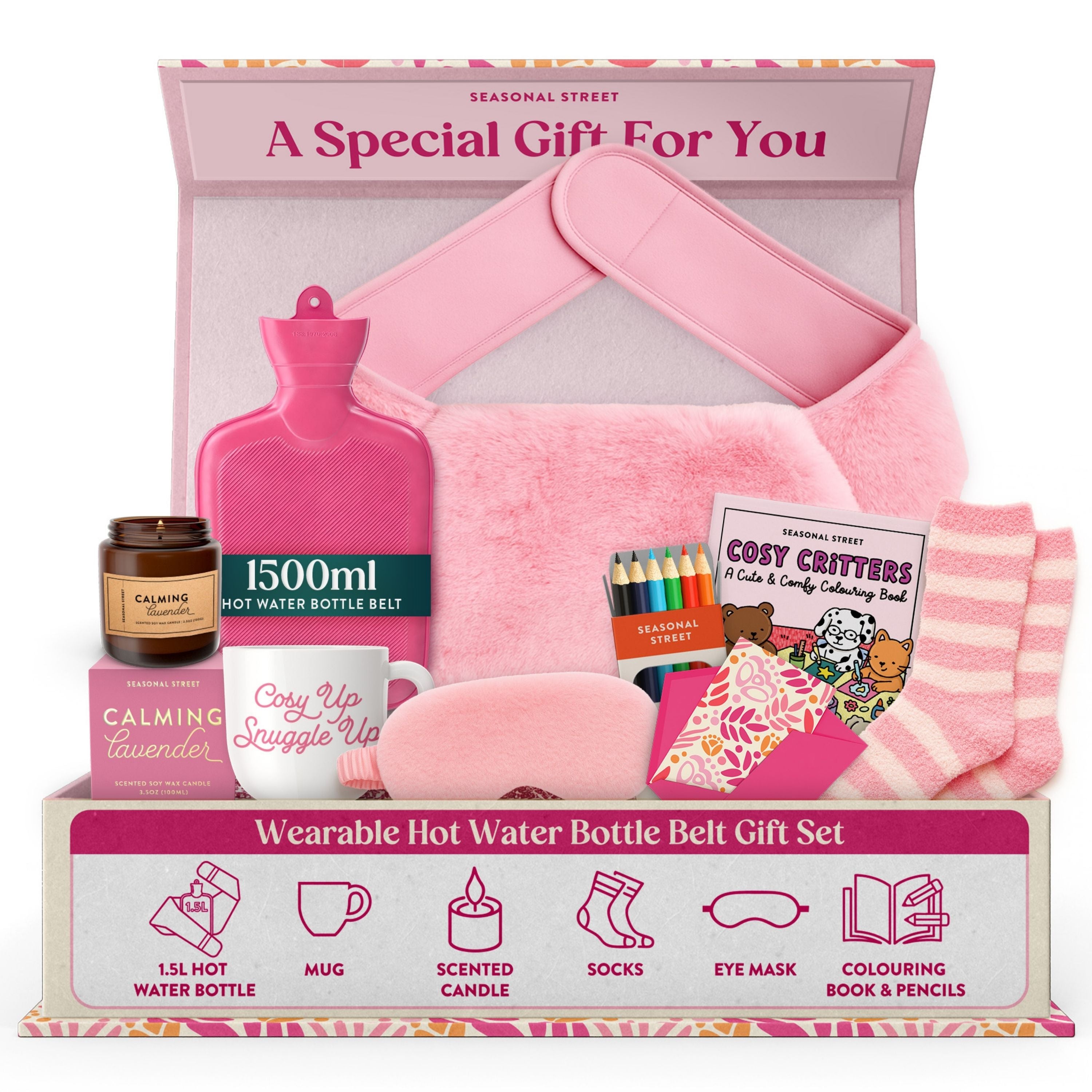 Hot Water Bottle Gift Set - Xmas Gifts for Women - Christmas Gifts for Her