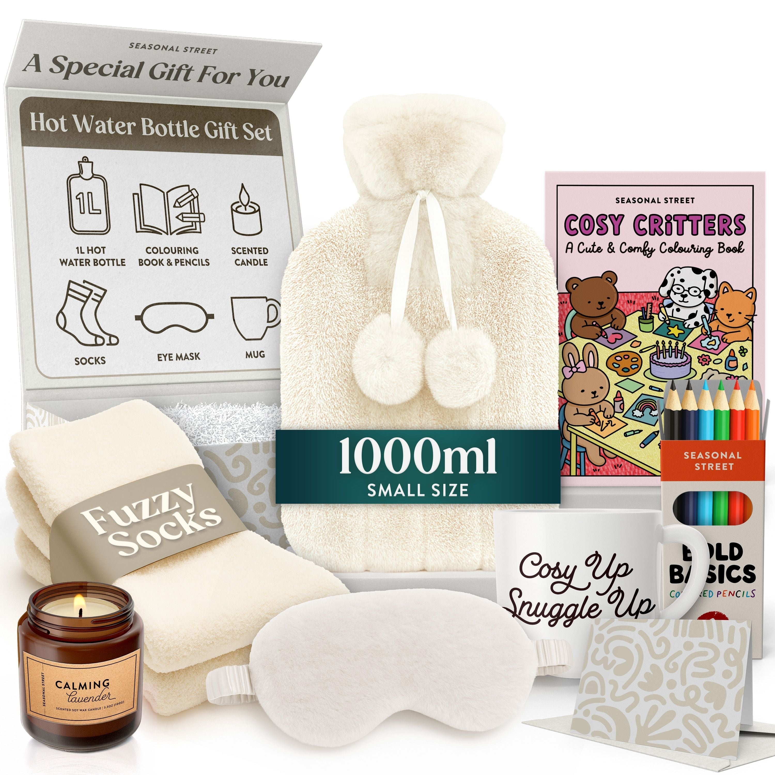 Hot Water Bottle Gift Set - Xmas Gifts for Women - Christmas Gifts for Her