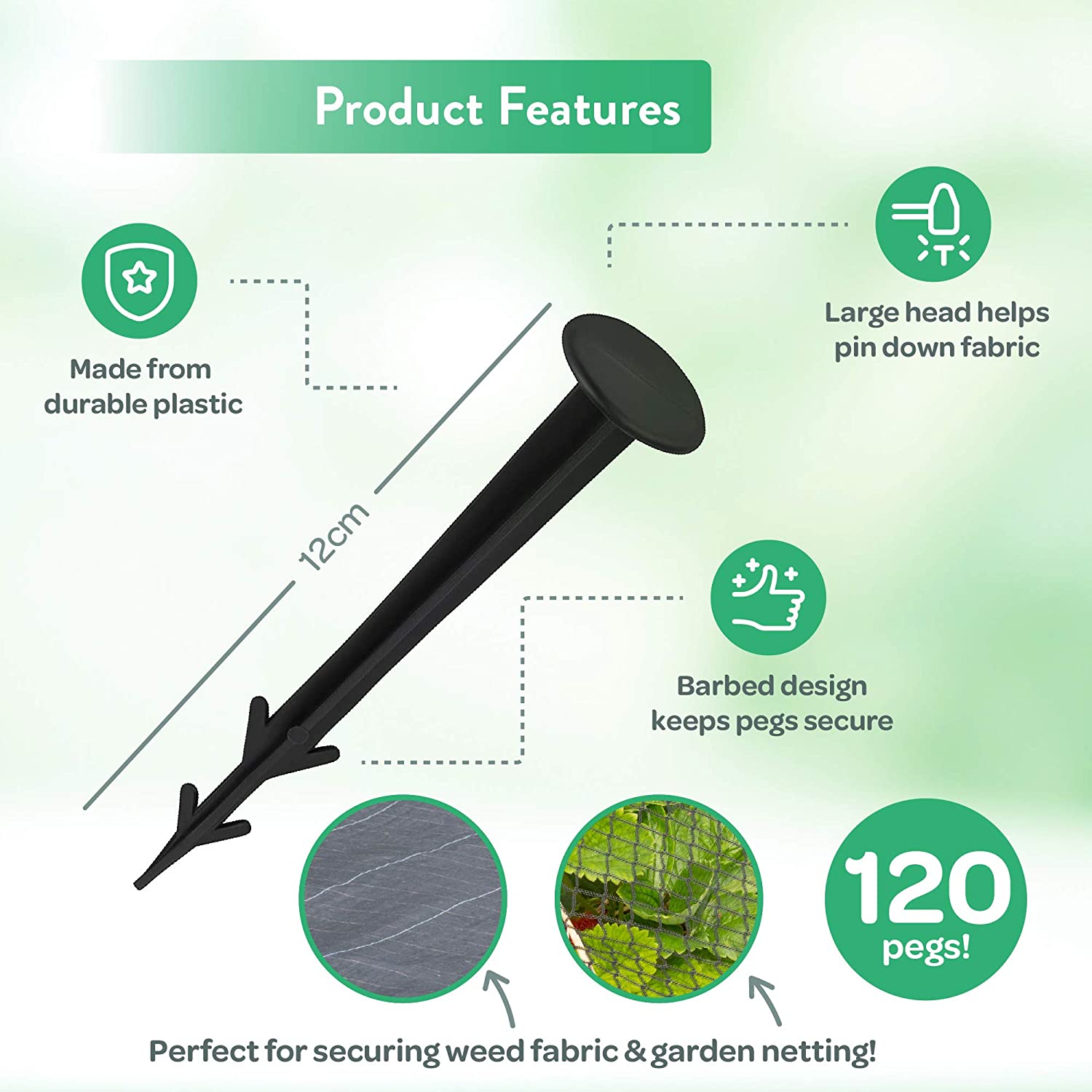 Multipurpose Garden Pegs - 120 Pack