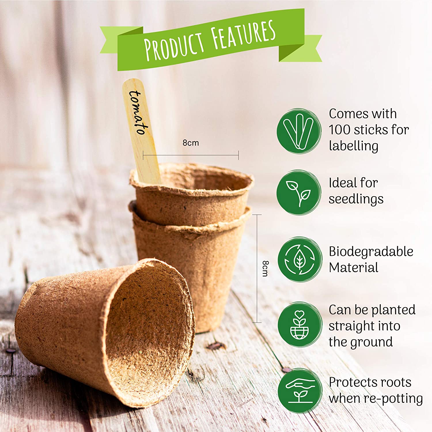Biodegradable Round Fibre Seedling Pots