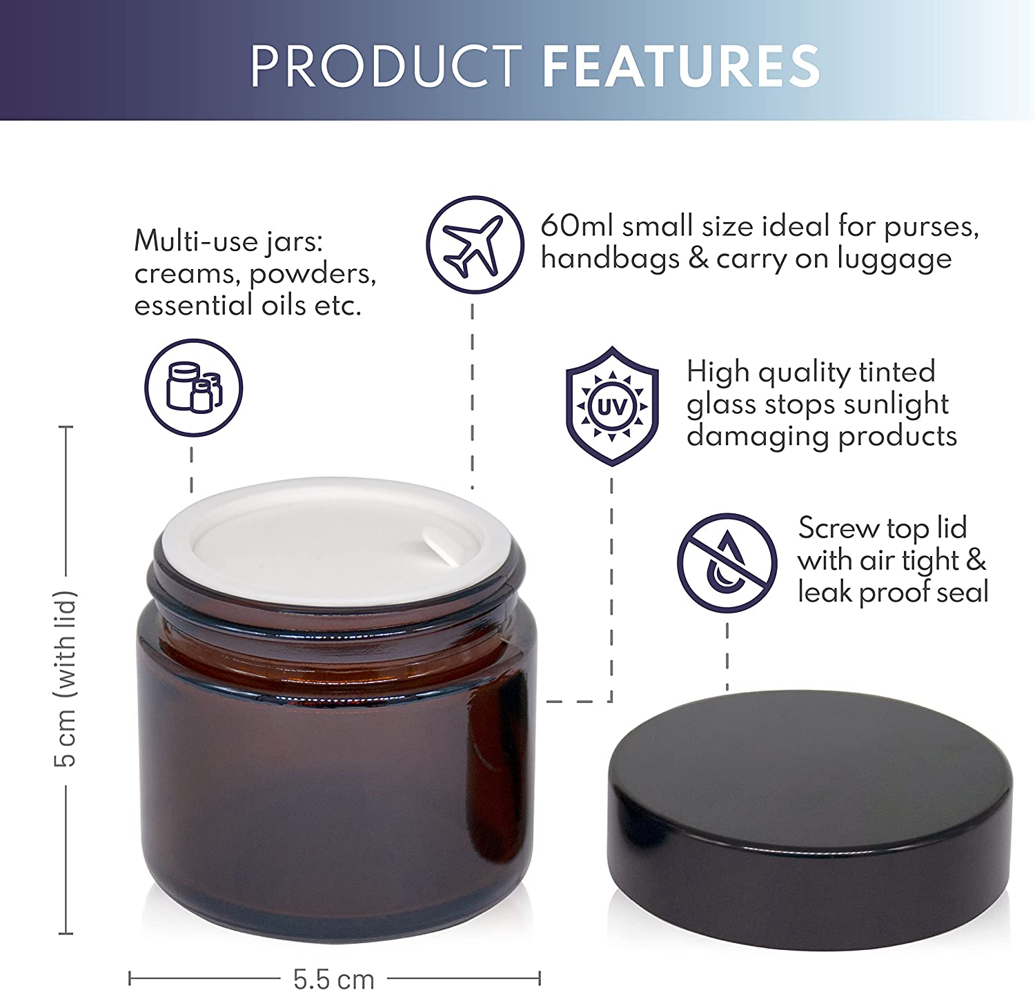 Cosmetic Jar 60ml Product Feature