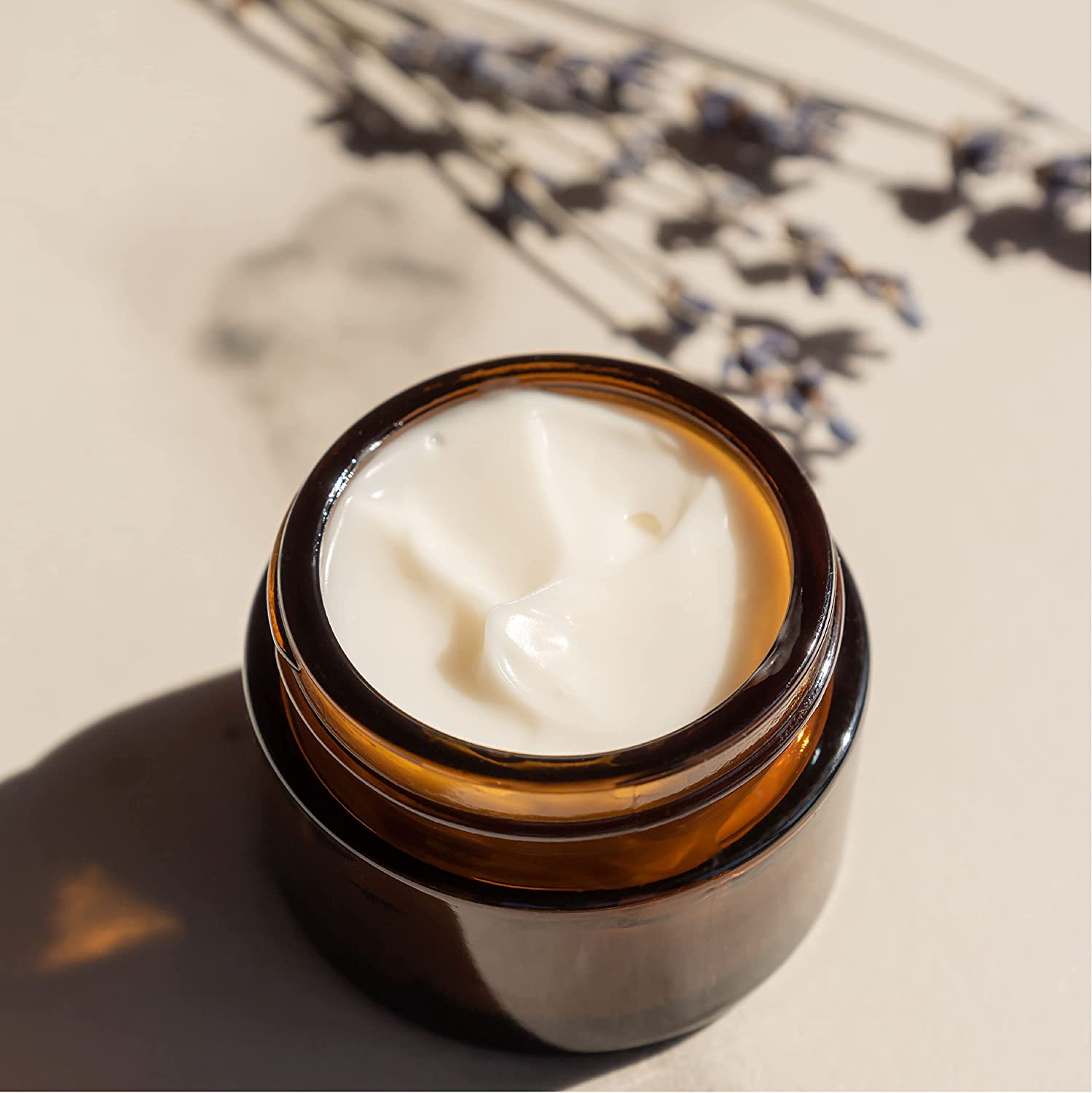 Cosmetic Jar Brown Background