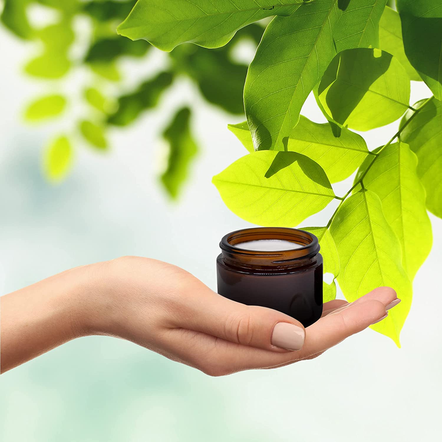 Cosmetic Jar Plant Background