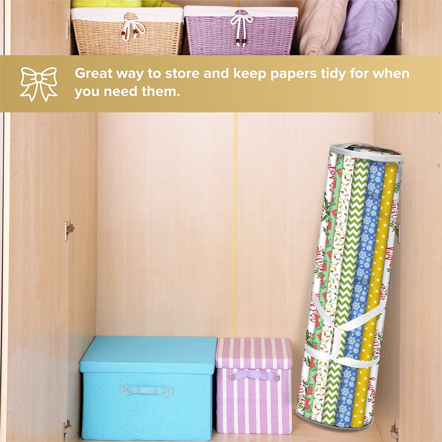 Gift Wrap Wood Background