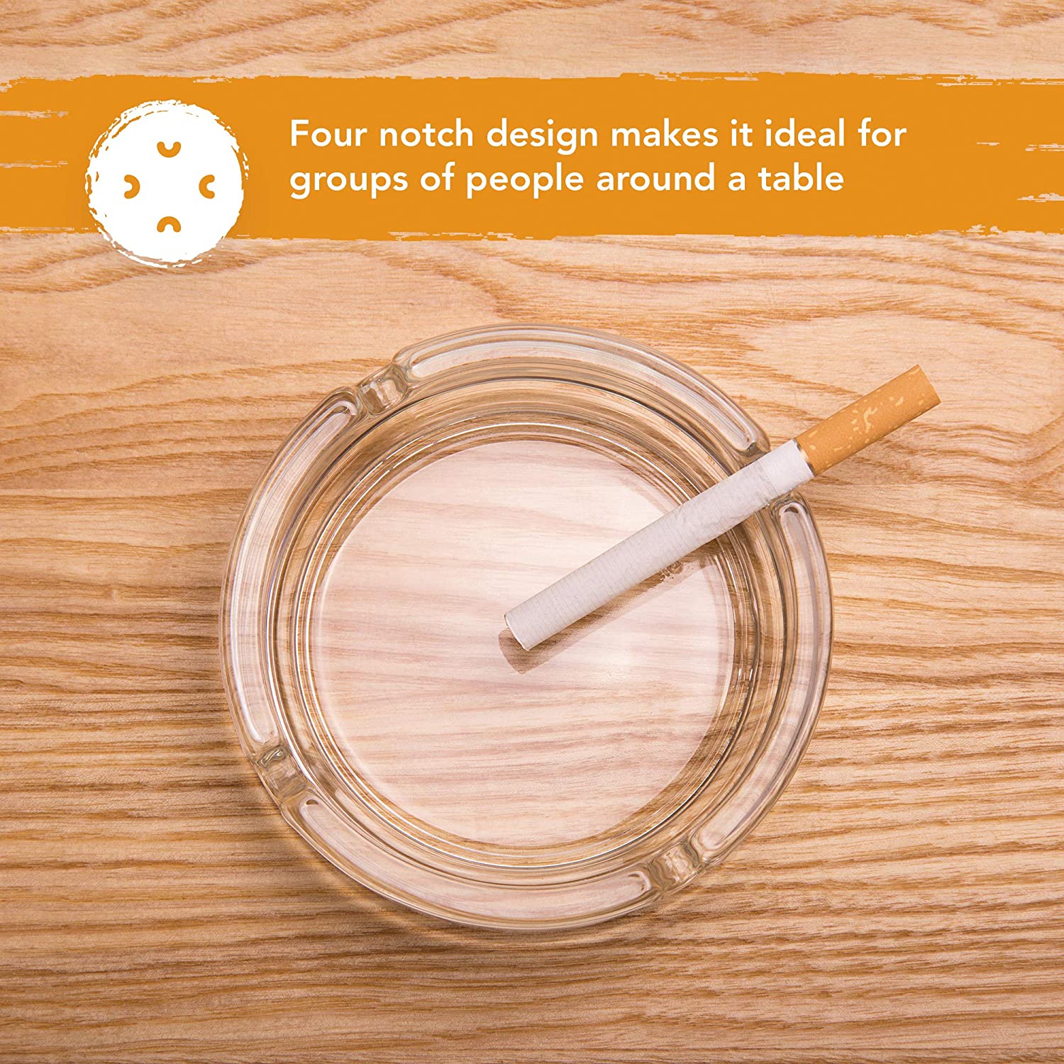 Glass Ash Tray Brown Background