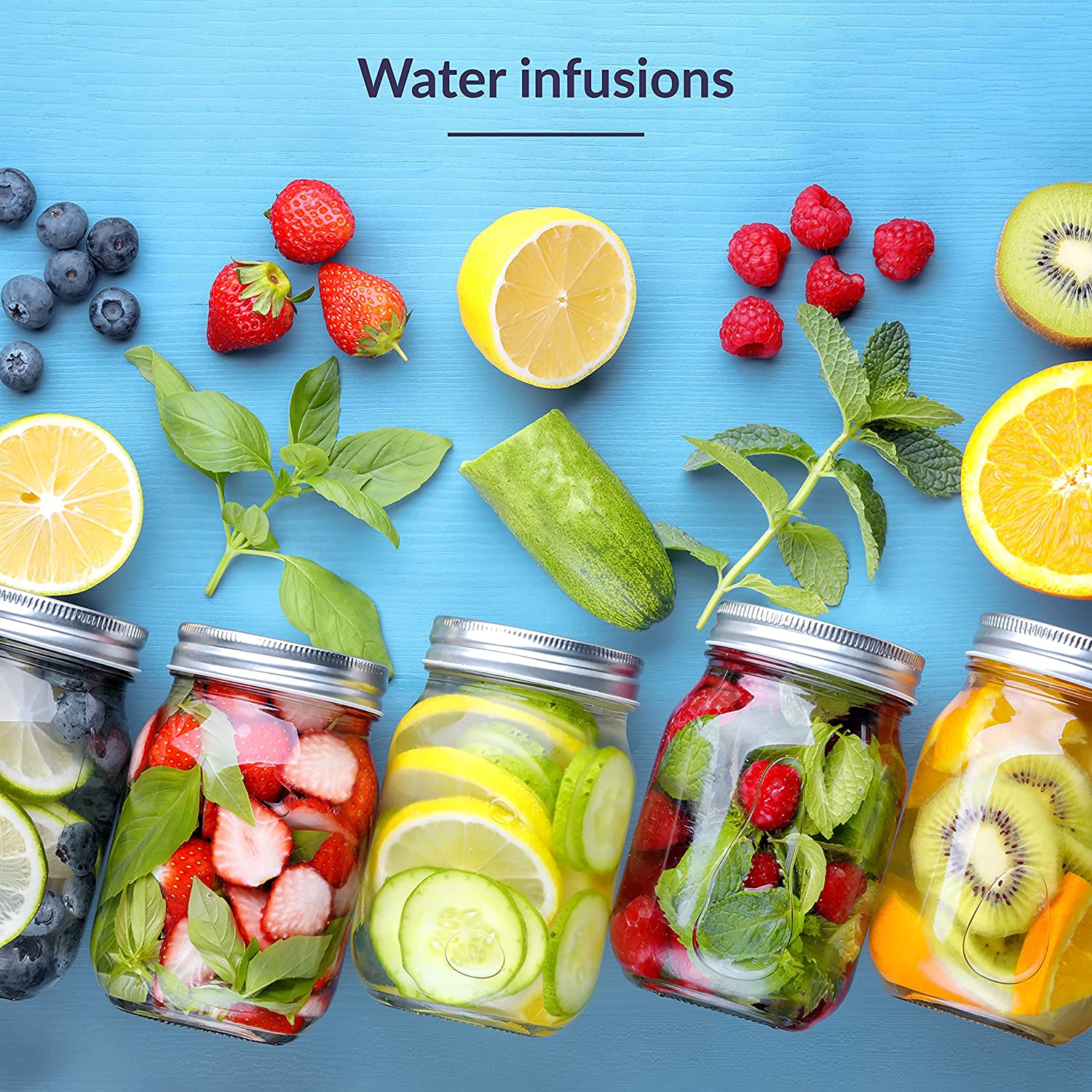 Mason Jar Different Fruits