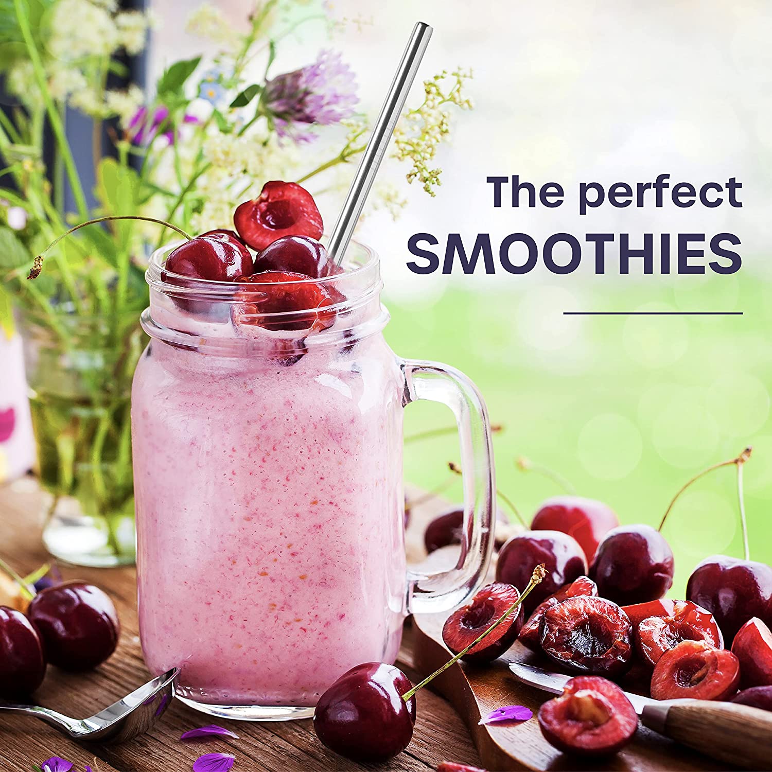 Mason Jars with Smoothie