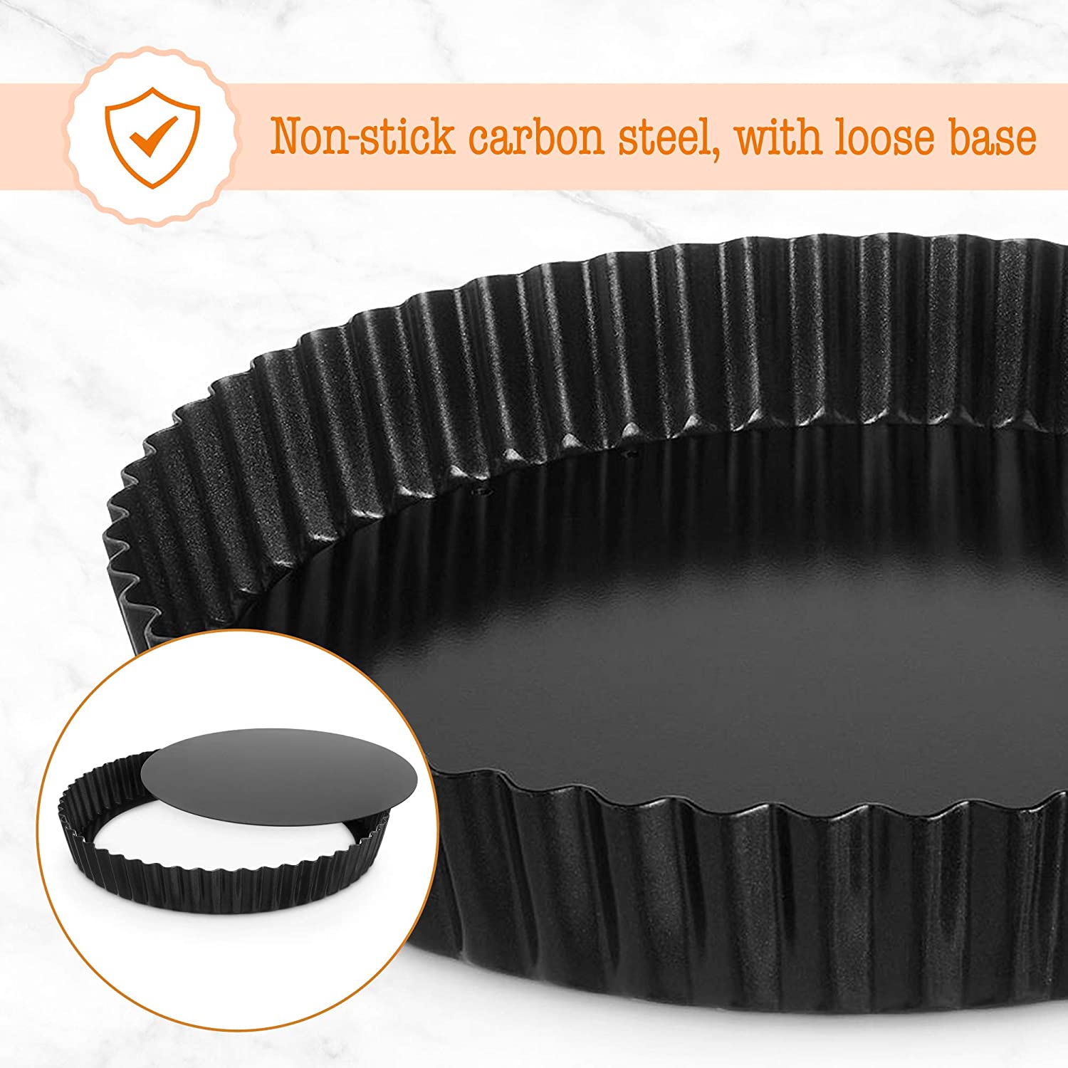 Quiche Tin in Lifestyle Image White Background