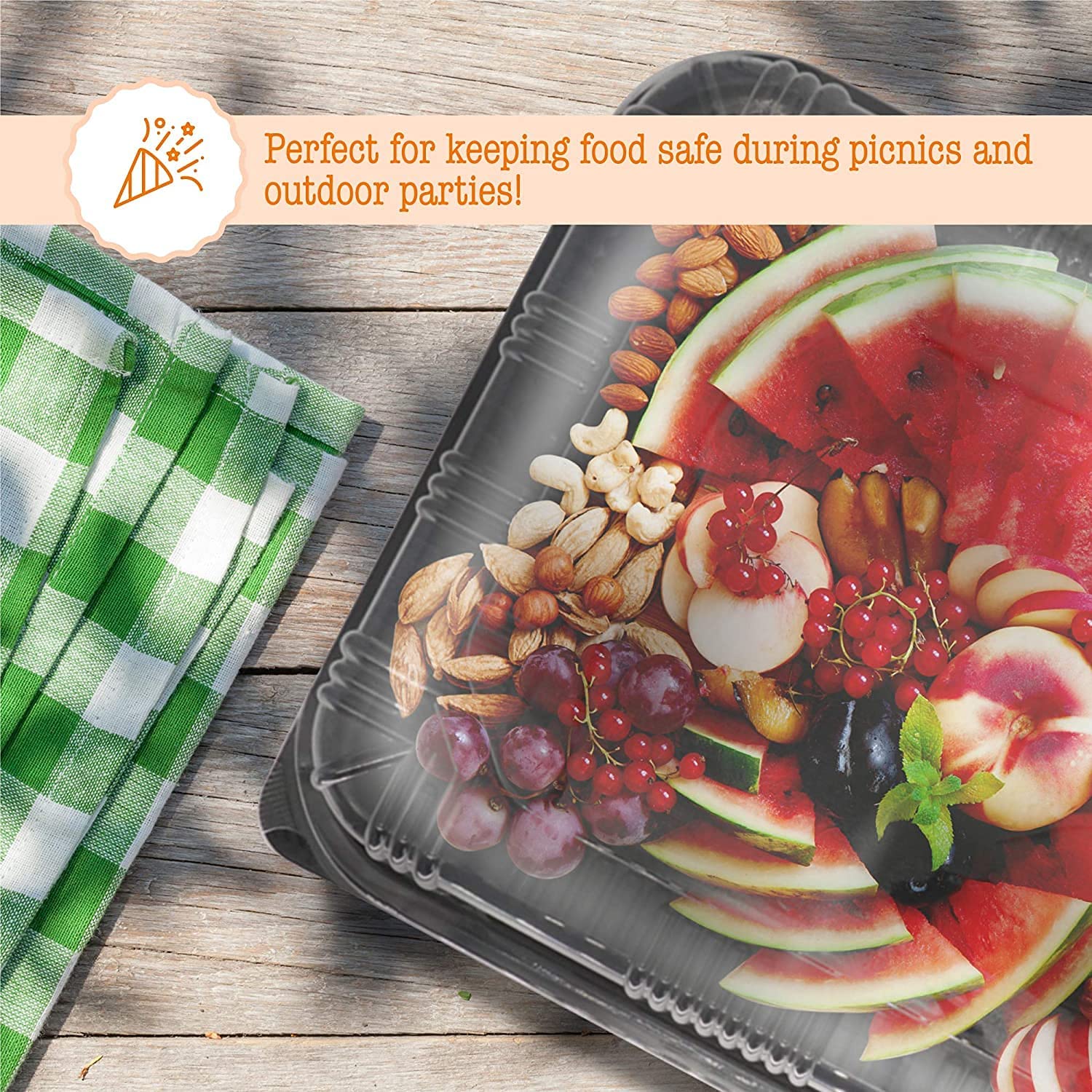 Sandwich Trays Lifestyle Image with Fruits