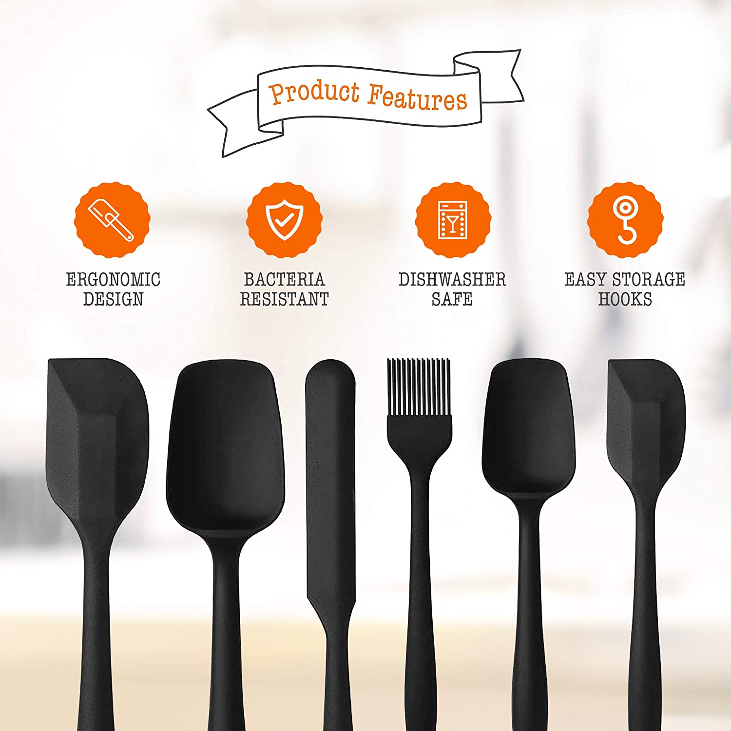 Silicone Spatula Black Porduct Feature