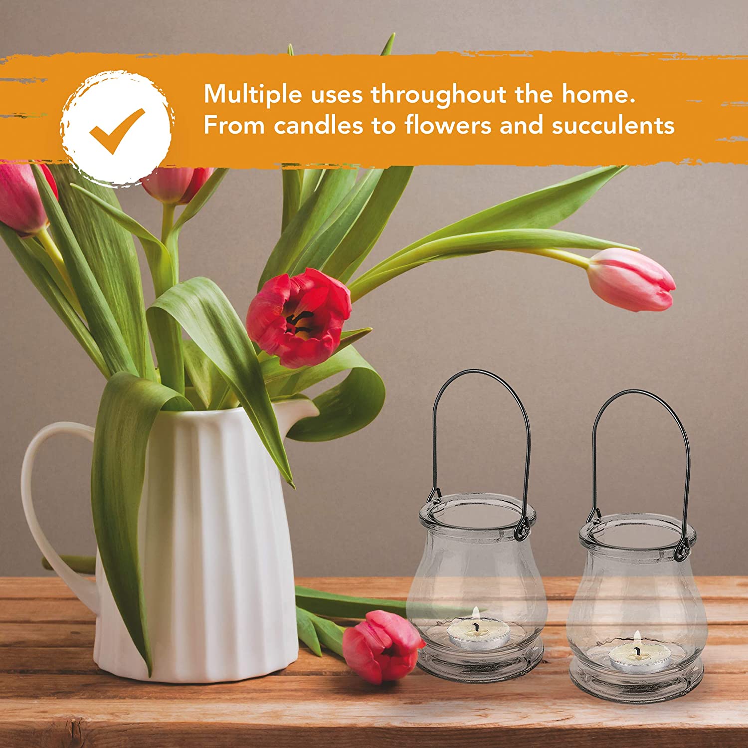 Tealight Glass Clear Flower Background