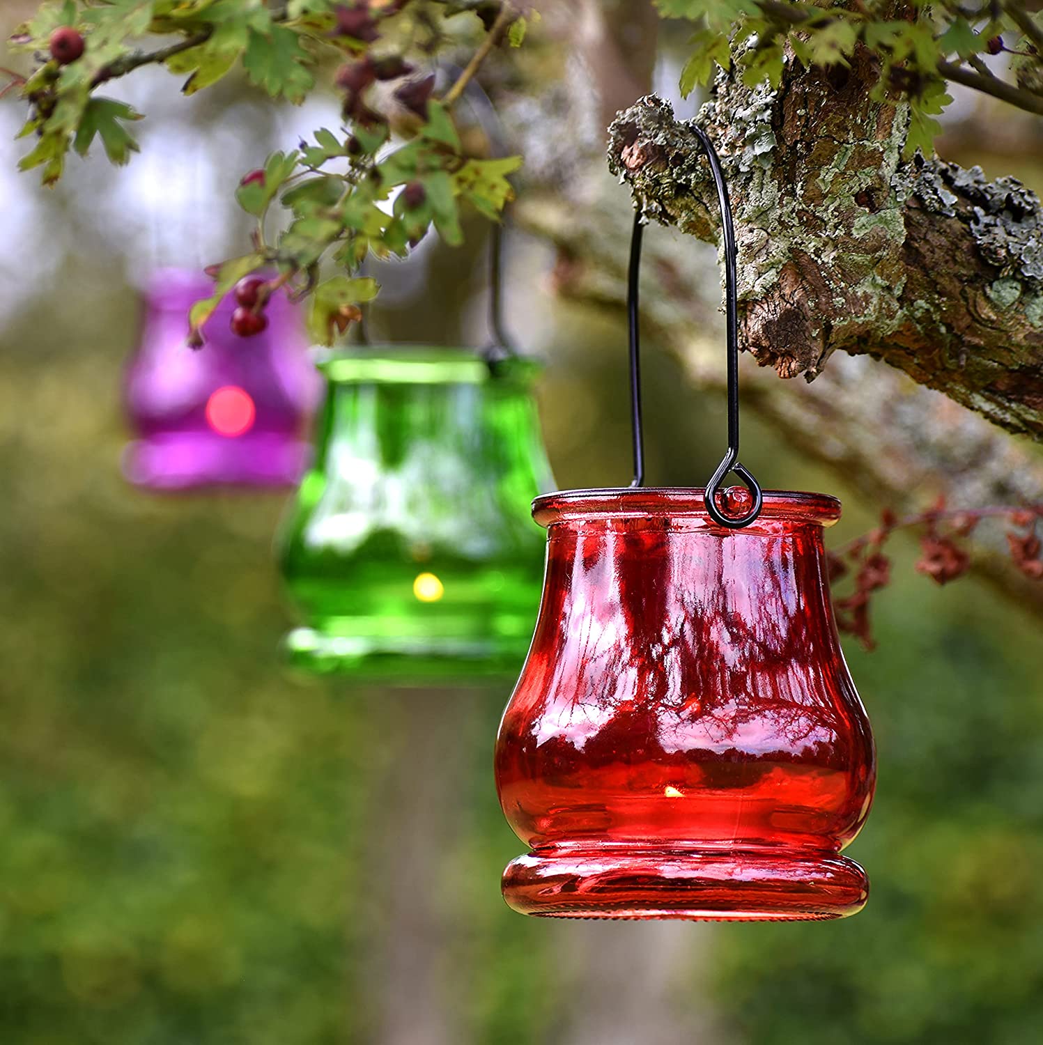 Tealight Glass Colour Hanging Background