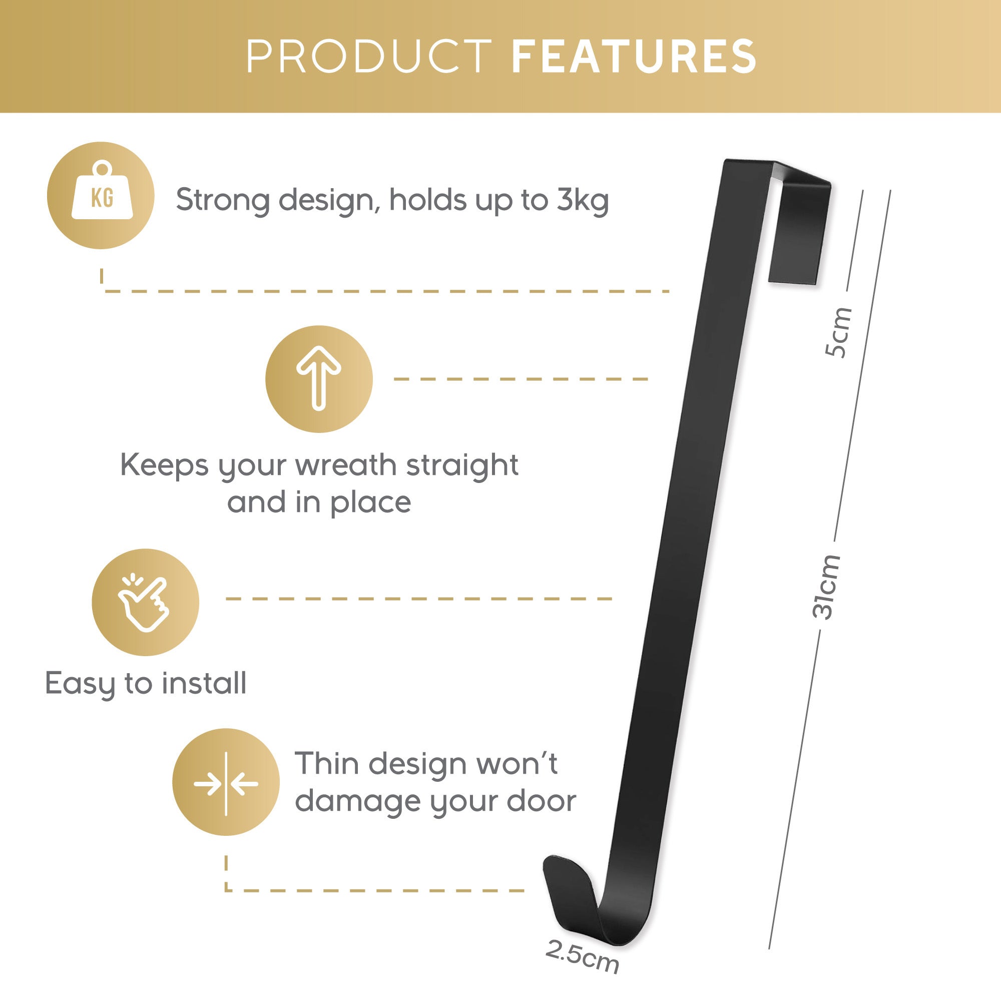Wreath Hanger 31cm Product Feature