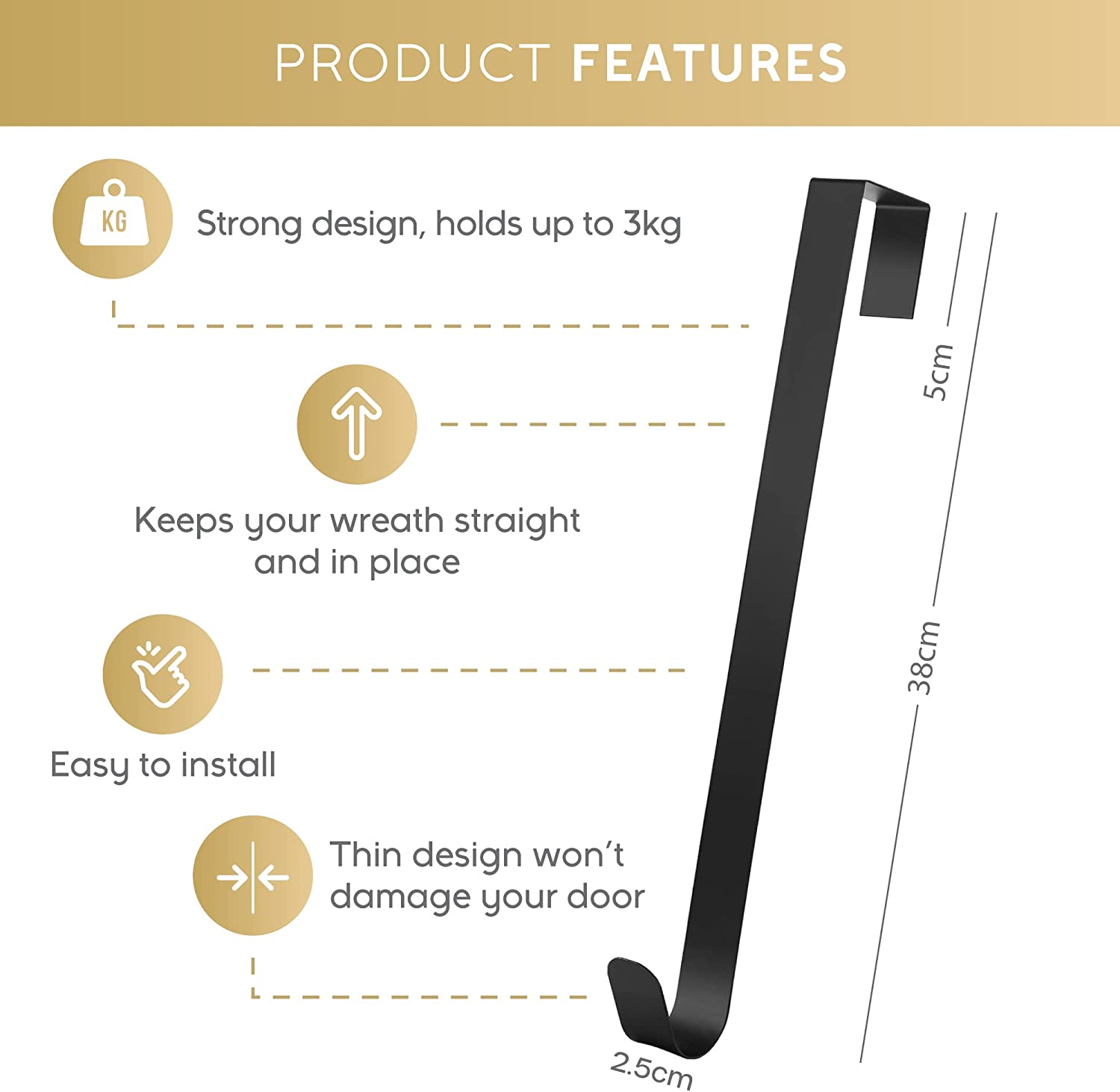 Wreath Hanger 38cm Product Feature
